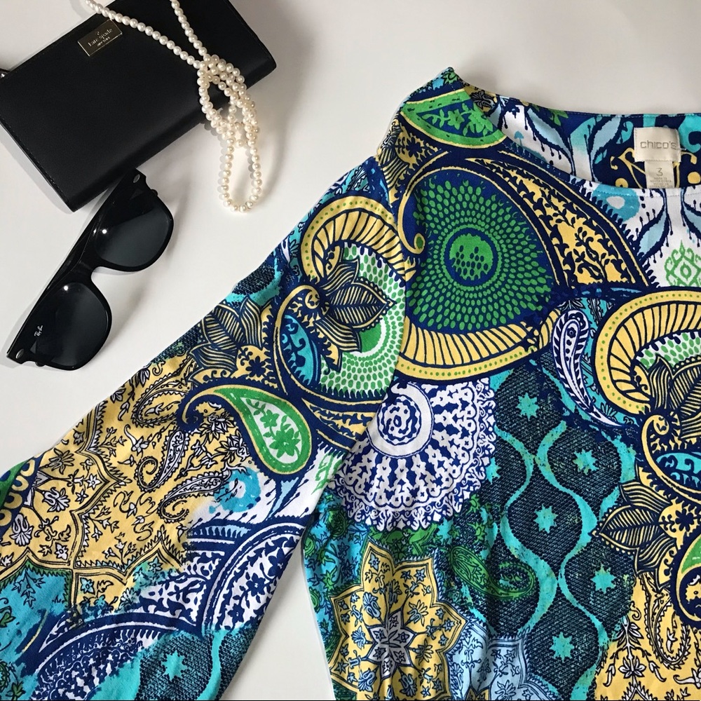 NWT Women’s Chico’s Mixed Medallion Top